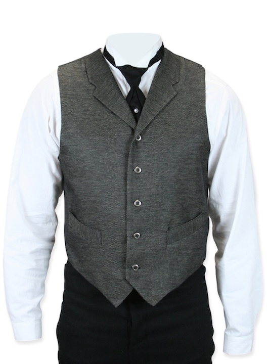 (image for) Maverick Western Herringbone Vest Lapels & Welt Pockets